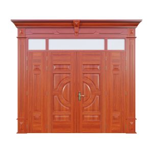 Cửa thép vân gỗ 2 cánh phào đại