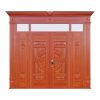 Cửa thép vân gỗ 4 cánh phào đại, ô thoáng kính